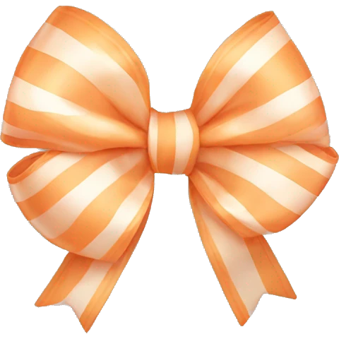 Light orange peach striped bow emoji
