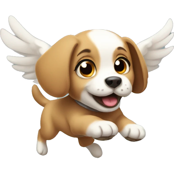 Flying puppy emoji
