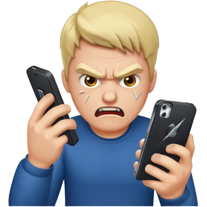 Guy breaking a phone  emoji