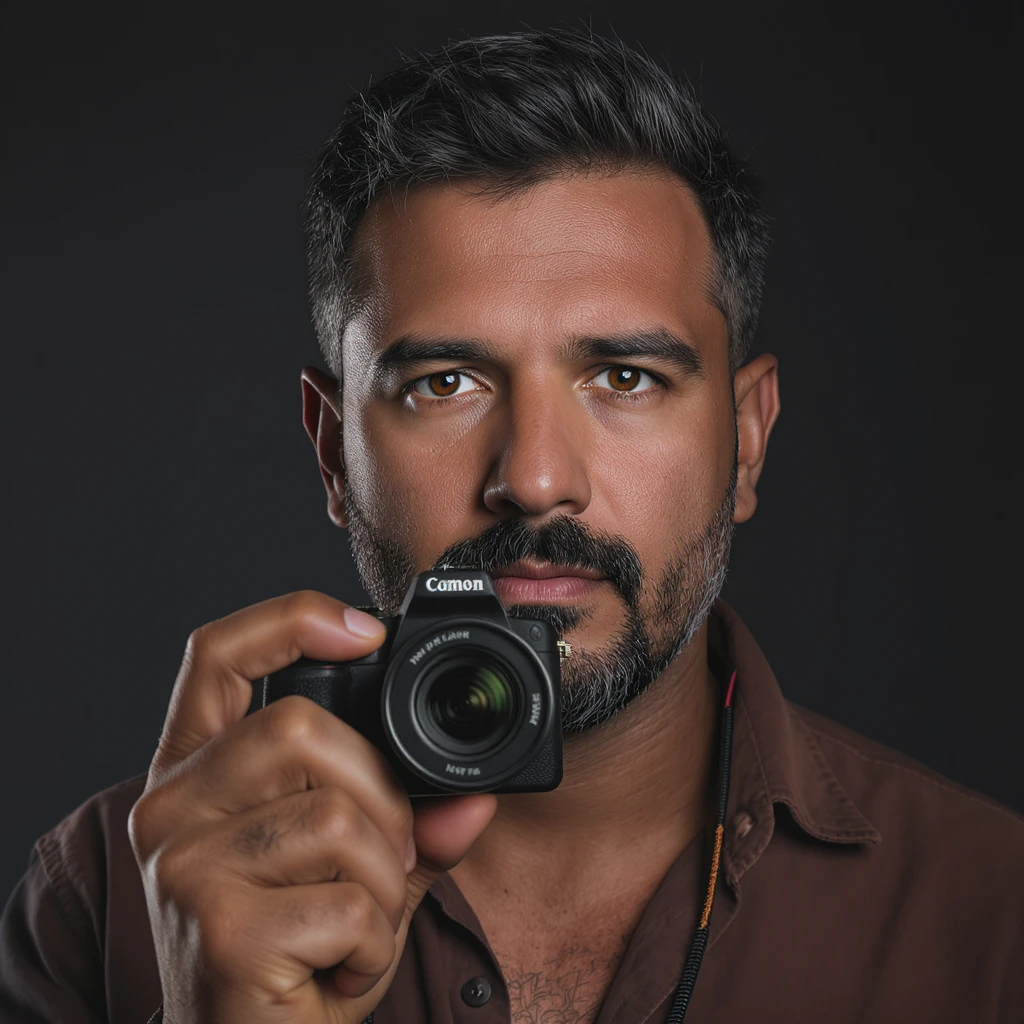 realistic portrait  of handheld camera, studio quality, close up emoji