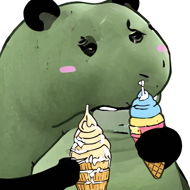 Panda eating ice cream emoji
