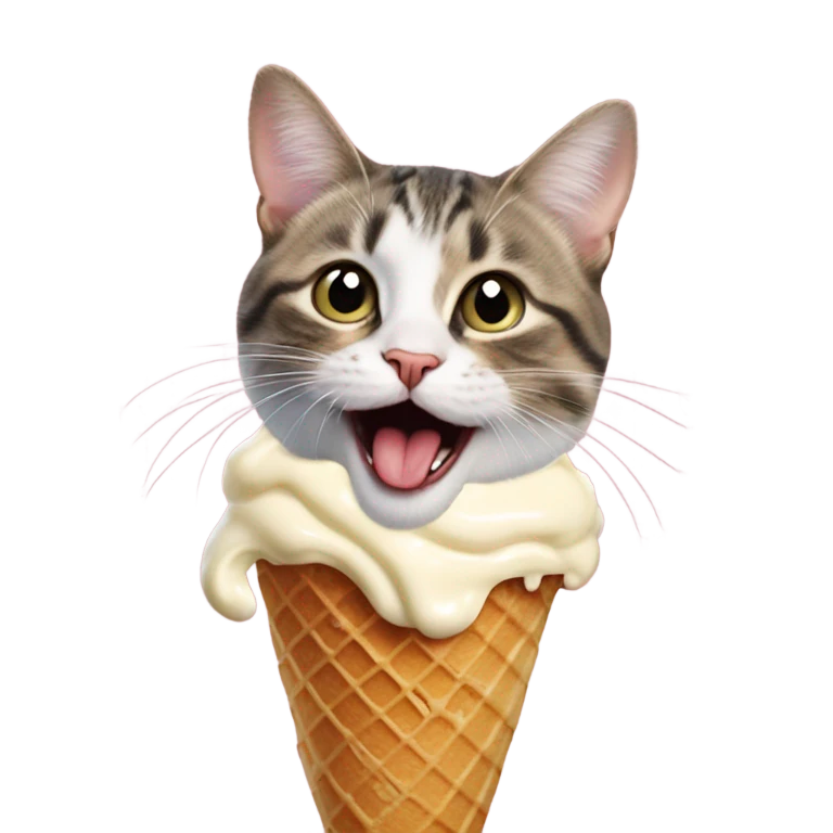 Cat eating ice cream  emoji