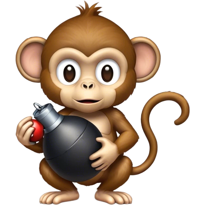 Monkey holding a live bomb emoji
