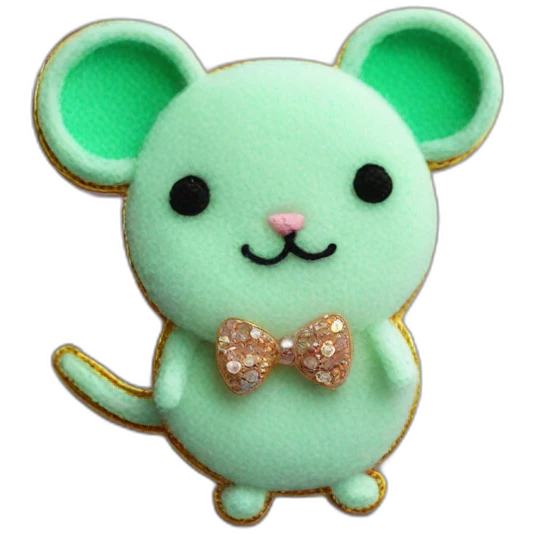 Mint mouse handmade brooch emoji