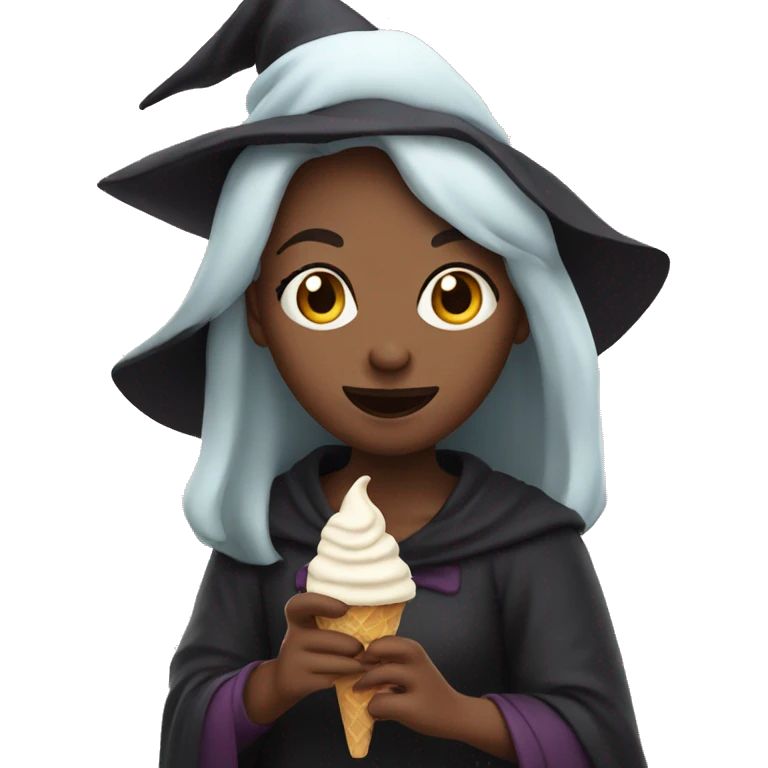witch with ice cream emoji
