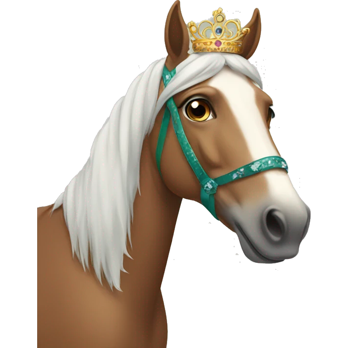 Horse wearing a tiara emoji