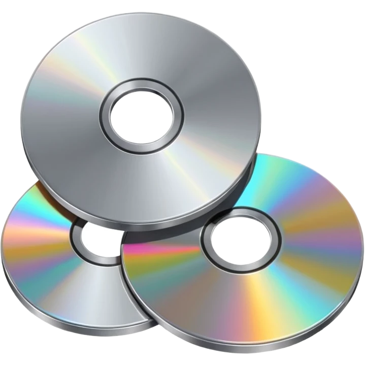 two metal computer disks emoji