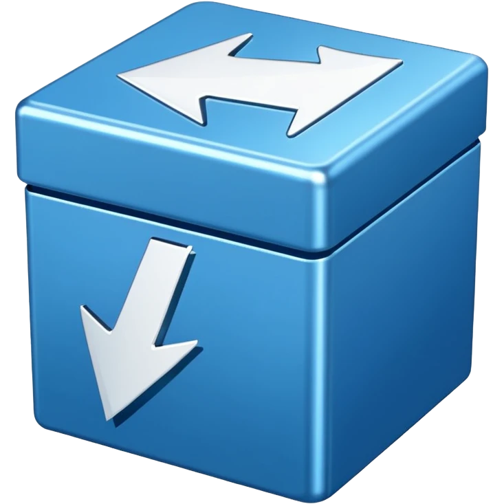 create an emoji with a tilted blue box with a white arrow in it make sure its kinda small emoji