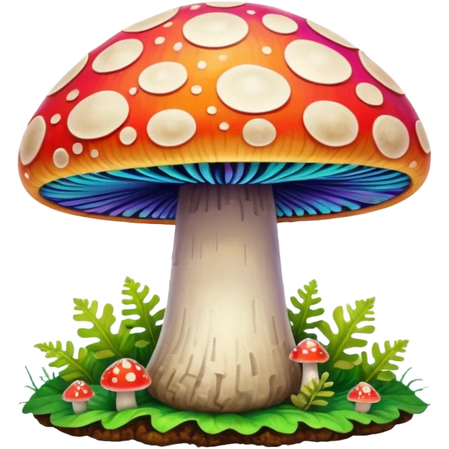 psychodelic mushroom single simple colorful harvested emoji