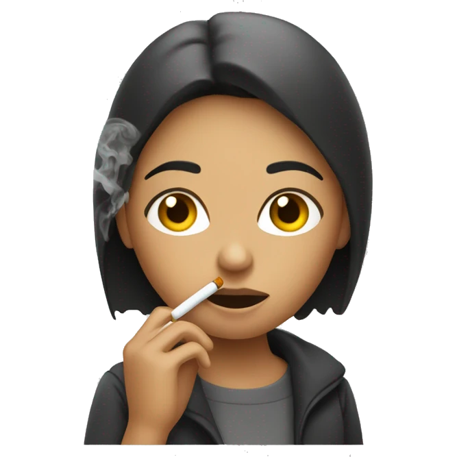 fille qui fume la cigarette électronique emoji