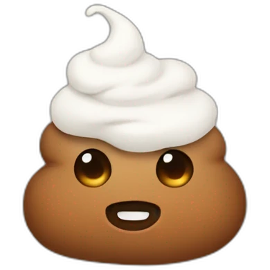 a white and brown poop emoji
