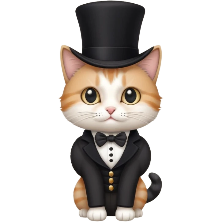 Кіт у чоботях з чорним циліндром emoji