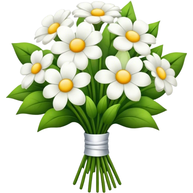 white flower bouquet emoji
