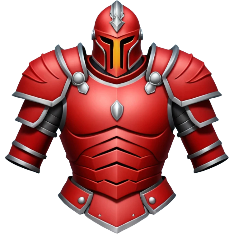 Ares war armor object icon, heavy Greek battle armor, dark steel and crimson red theme, massive shoulder armor, sharp edges, glowing red runes, intimidating design, 3D cartoon, mobile game icon style, centered, clean background, no text, no watermark

 emoji