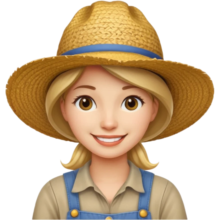 farmer woman with straw hat emoji