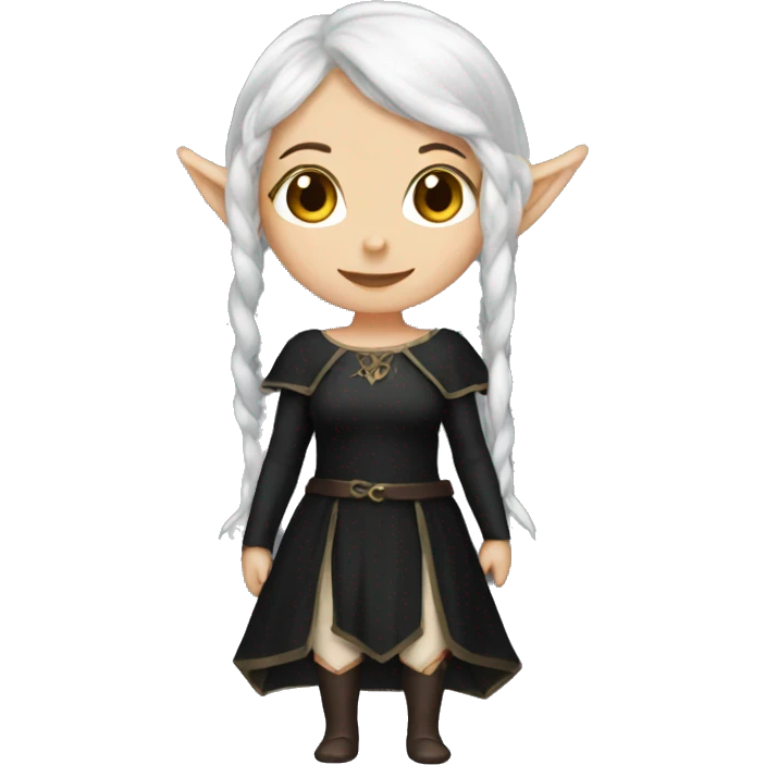 female elf fantasy black dress emoji