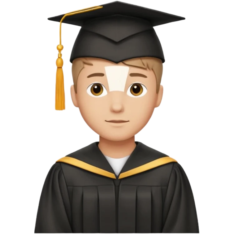 Graduated Students, Male, proudly, short hair, wearing graduation cap emoji