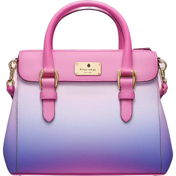 Realistic isolated periwinkle to pink ombre Kate Spade handbag.  emoji