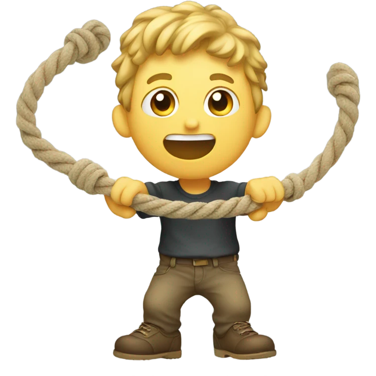 Grabbing rope emoji