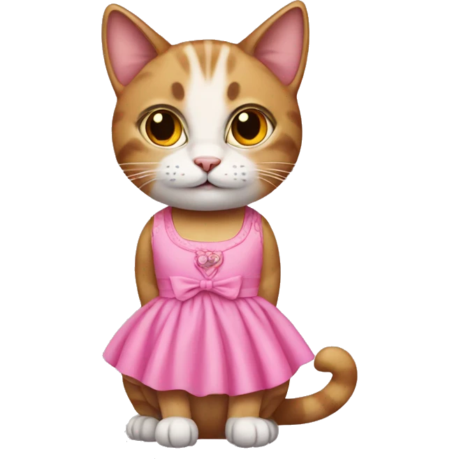 Cat wearing pink dress emoji