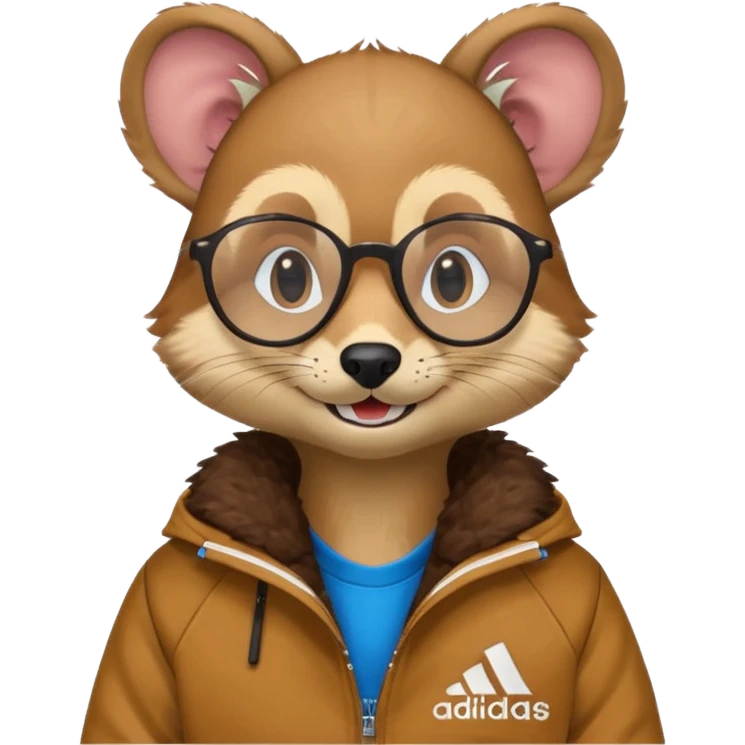 I need a weasel with glasses in an adidas jacket emoji