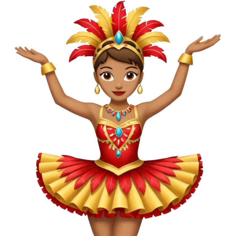 Uma daçarina vestido com roupa de carnaval emoji