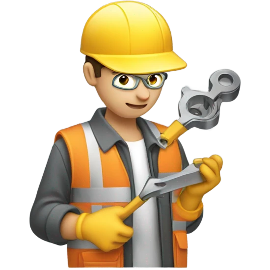 student working on a car emoji