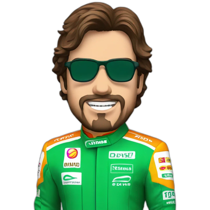 fernando alonso F1 flames green suit emoji