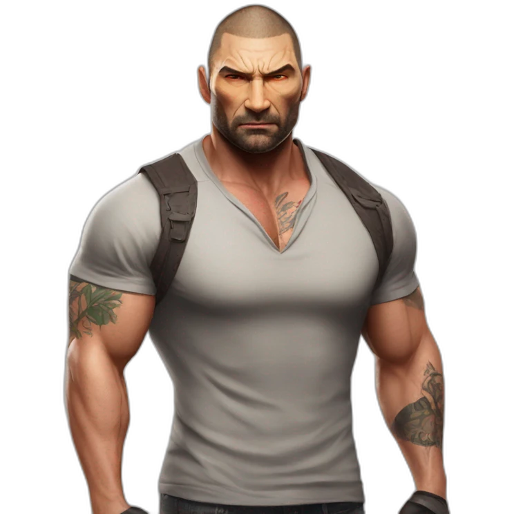 actor dave bautista serious half body emoji