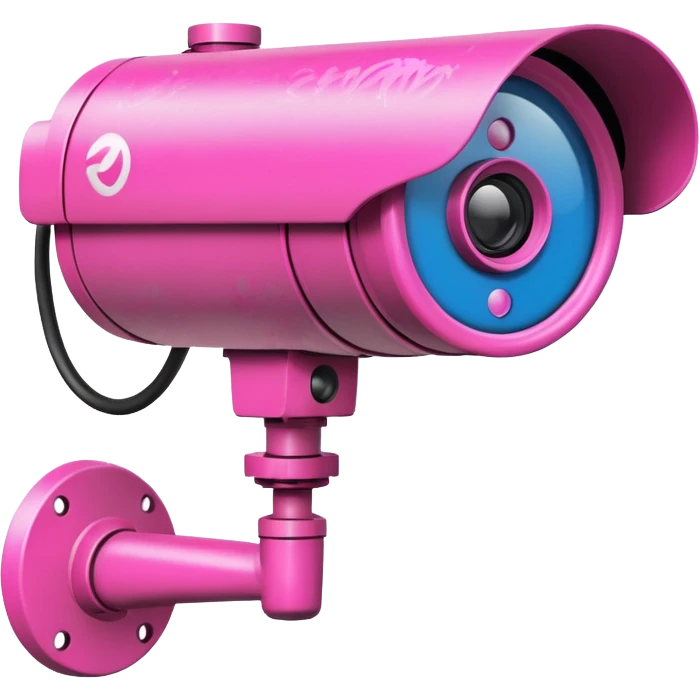 Security Camera pink with graffity emoji