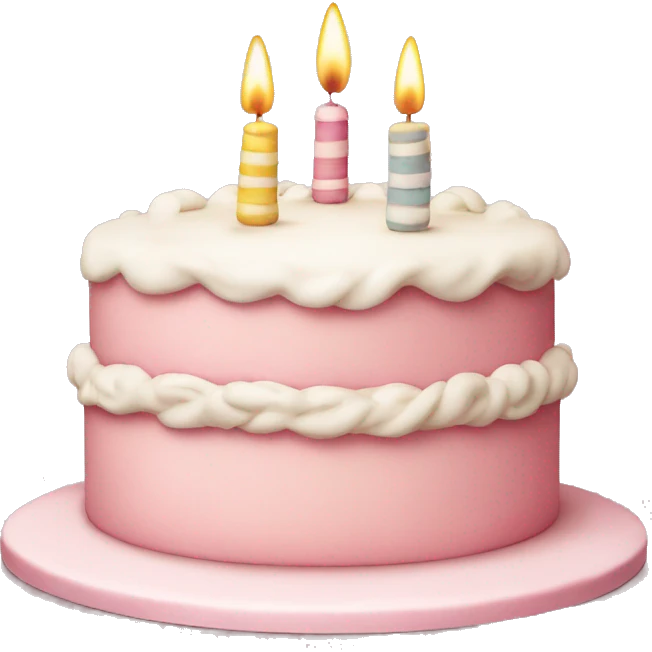 Vintage, detailed, Birthday cake, light pink emoji