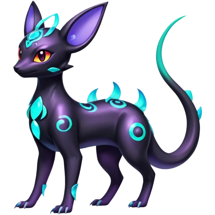 Shiny Ethereal Celestial Futuristic Divine Salandit-Umbreon-Espeon-Hybrid (Full body) emoji