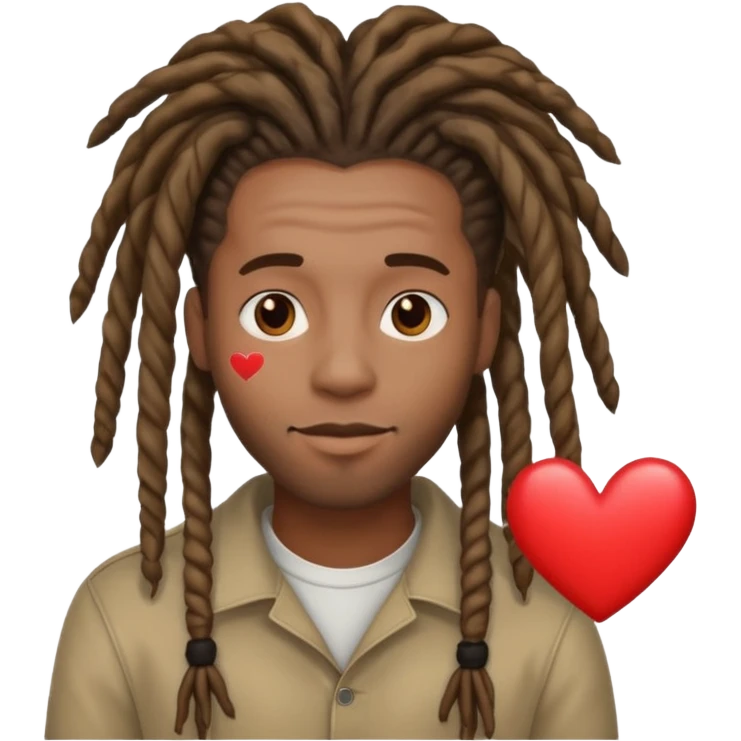 black man w dreads and hearts around him  emoji