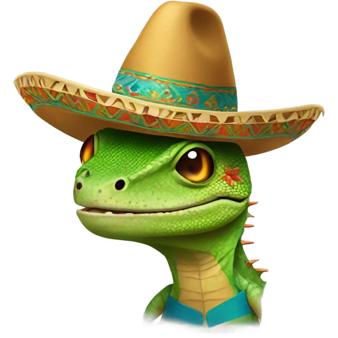 Lizard with a sombrero emoji