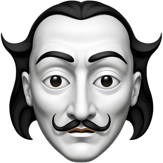 Money Heist, Dali mask (black-white), realistic emoji