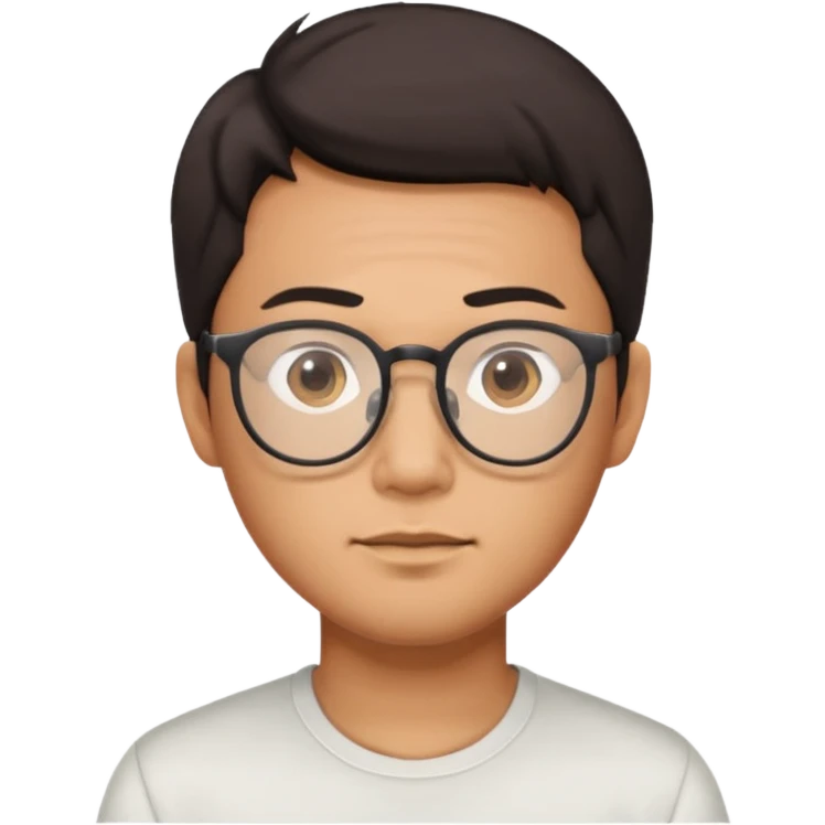 asian guy with glasses neutral expression emoji