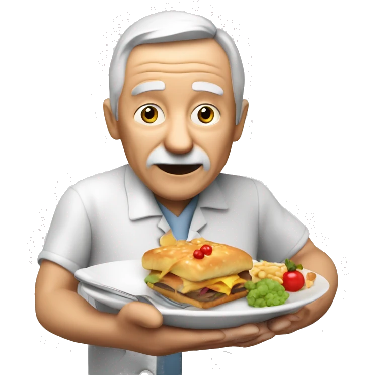 eating senior 3d art isolated on white background png healthcare emoji