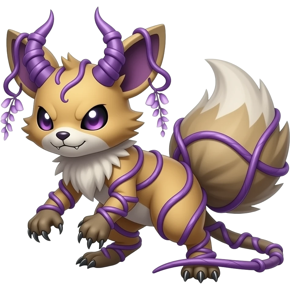 Badass Wisteria Demonic Furret-Minccino-Pokémon emoji