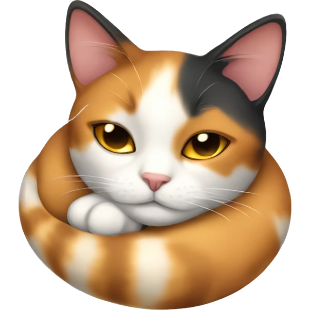 calico cat sleeping emoji