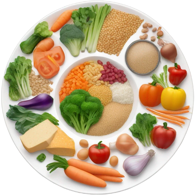 A large plate of healthy food emoji