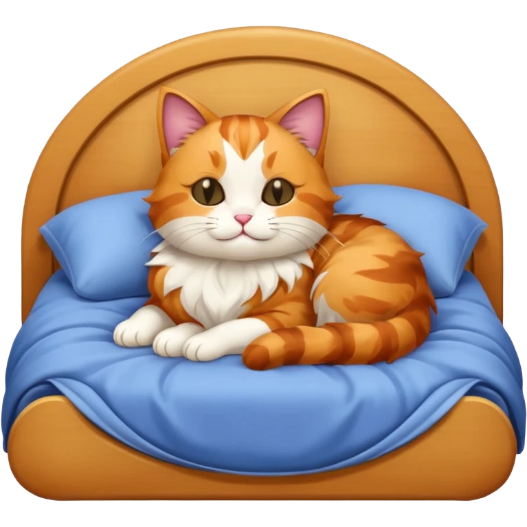 Cat in bed emoji