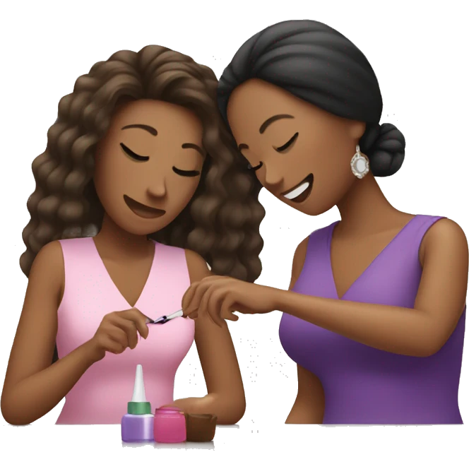 woman doing a manicure to another woman emoji