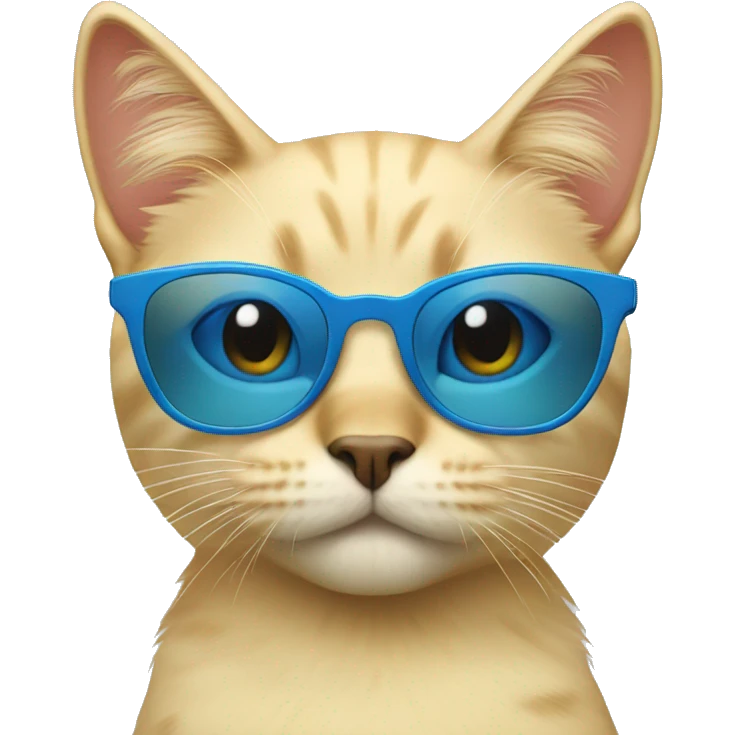 blonde cat with blue sunglasses  emoji