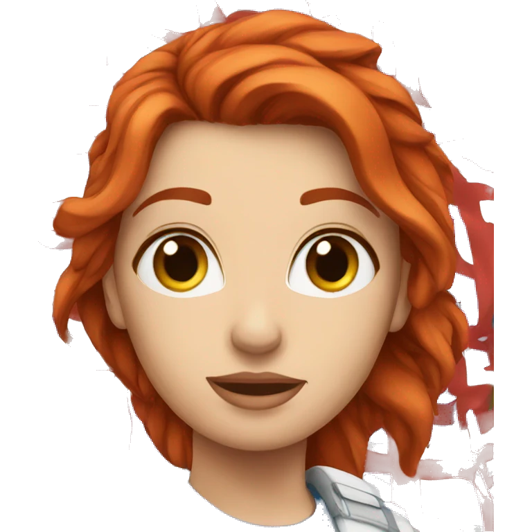 a red hair female on everest greek flag emoji
