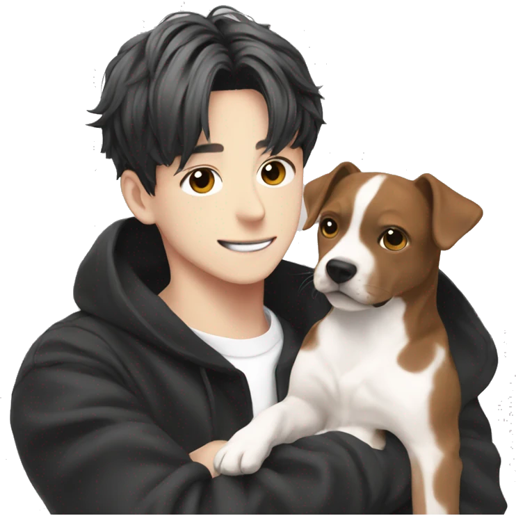 Jungkook with his dog emoji
