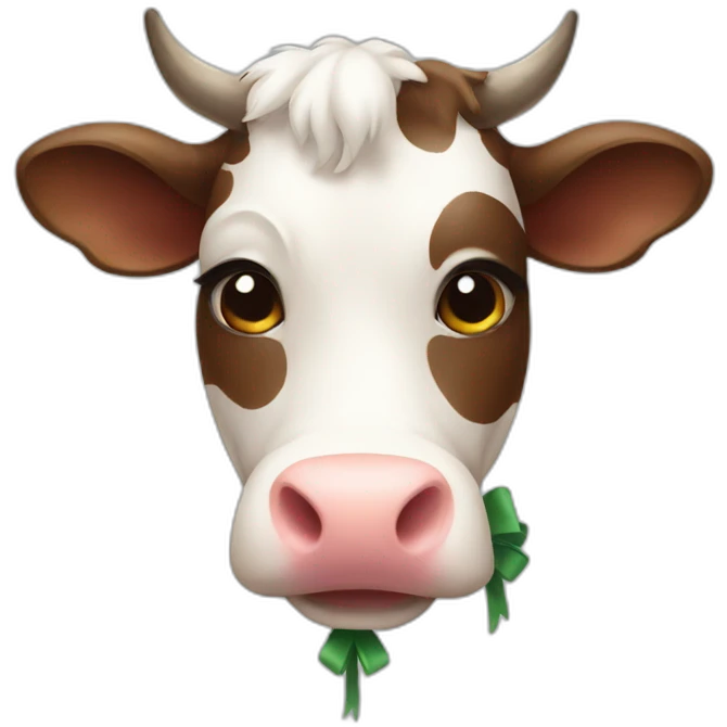 Cow with bow emoji