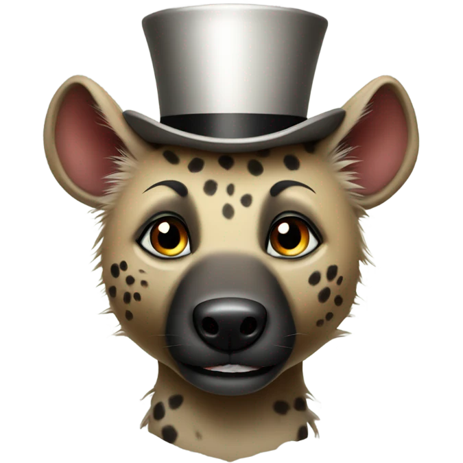 Cute hyena with a top hat emoji