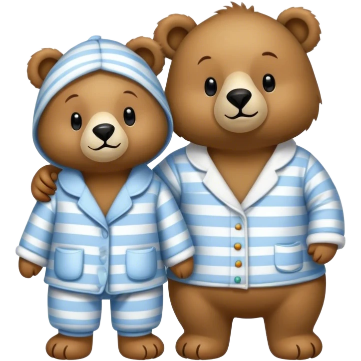 Bear and goose wearing pyjamas emoji
