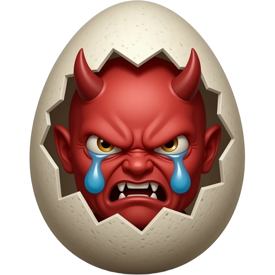 egg evil demon criying emoji