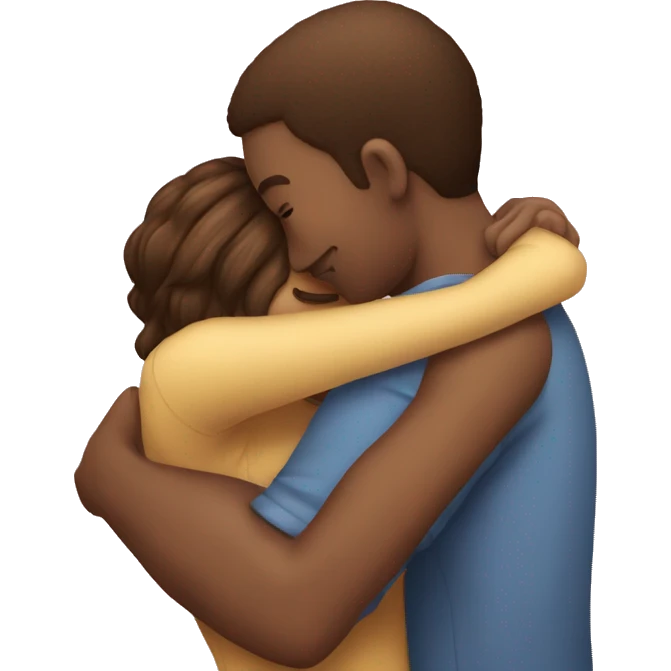A girlfriend fair boyfriend tight hug emoji